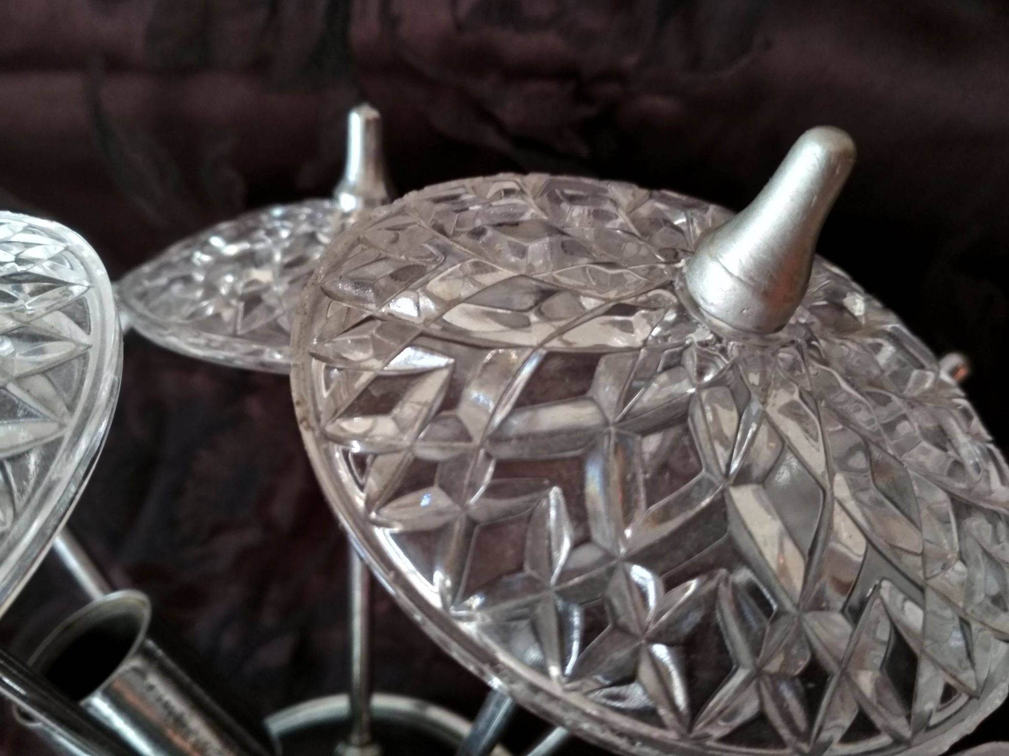 Sputnik ceiling light chandelier 3 fires Emil Stejnar - 1960