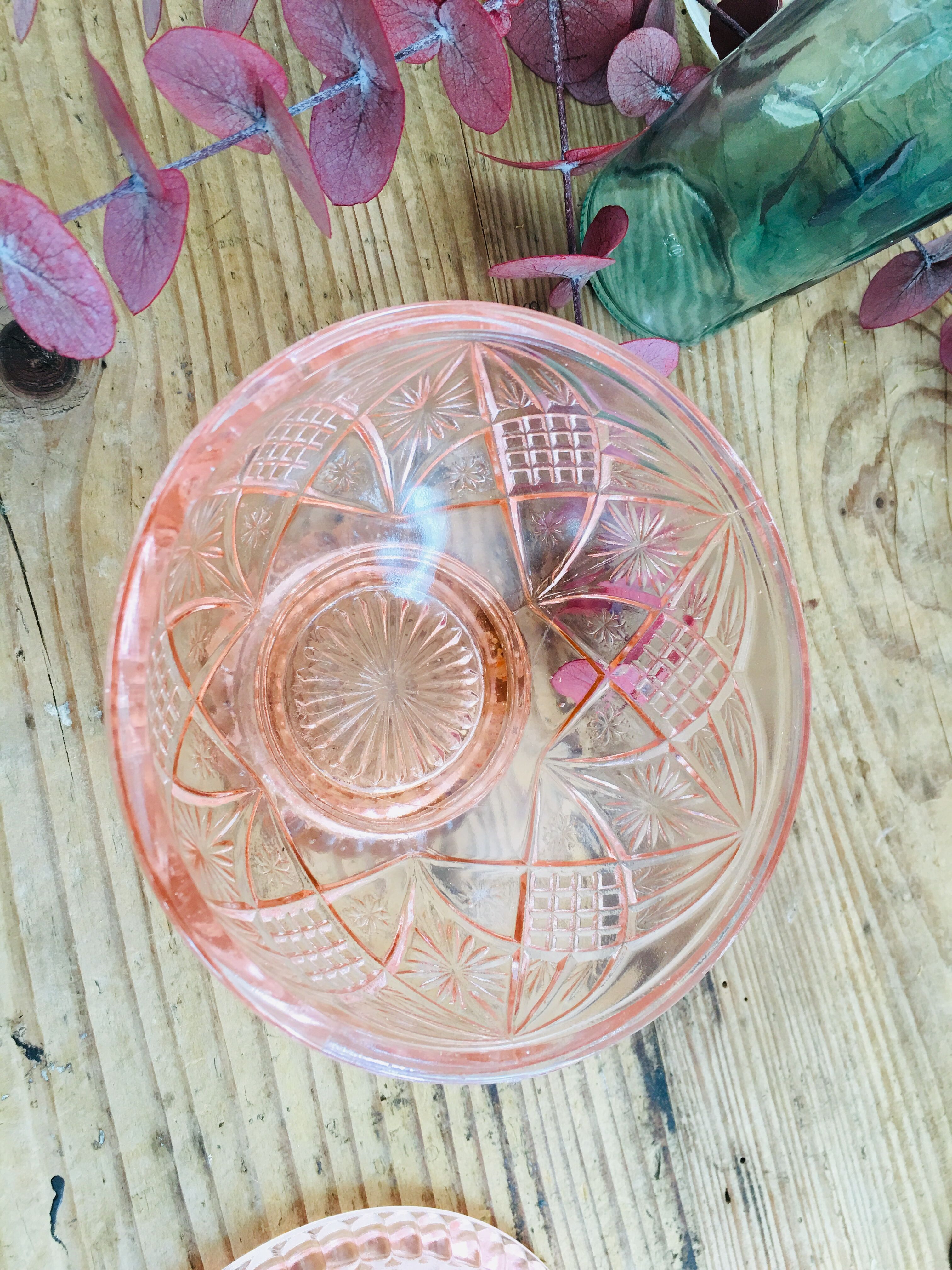 Pink glass candy box