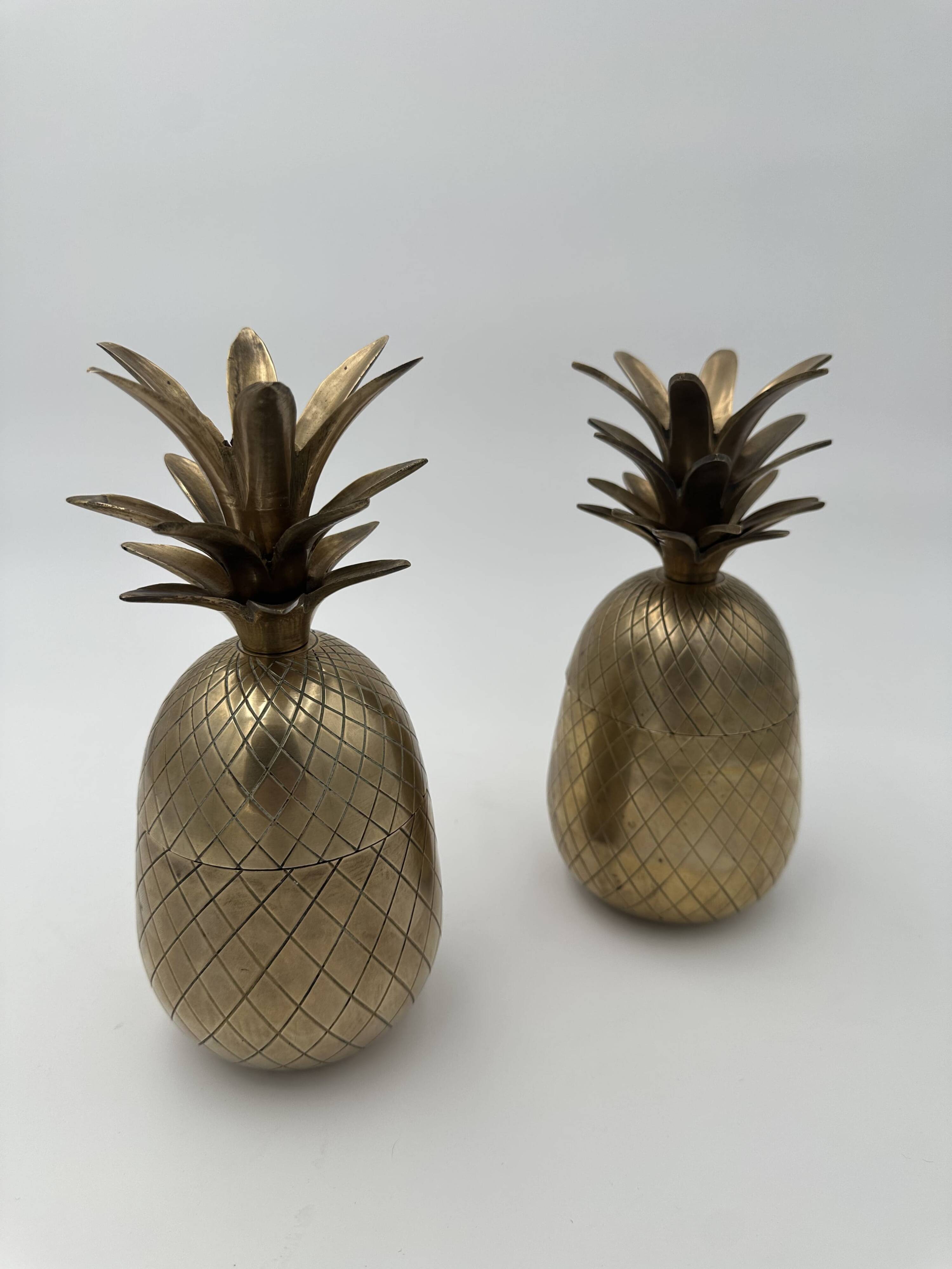 Pair of "Pineapple" Ice Buckets in Brass, in the Style of Mauro Manetti, A