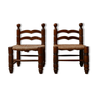 Pair of low rush chairs