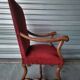 Authentic large antique armchair in the Louis XIII style "sheep's bone"