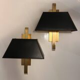 Paire d'appliques en laiton doré, deknudt