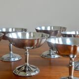 6 silver stainless steel ice cups