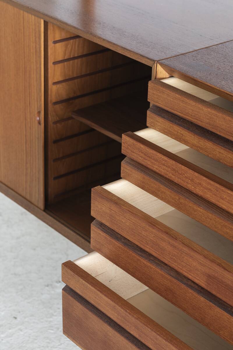 3-piece cado wall unit by poul cadovius for cado, denmark, 1960’s