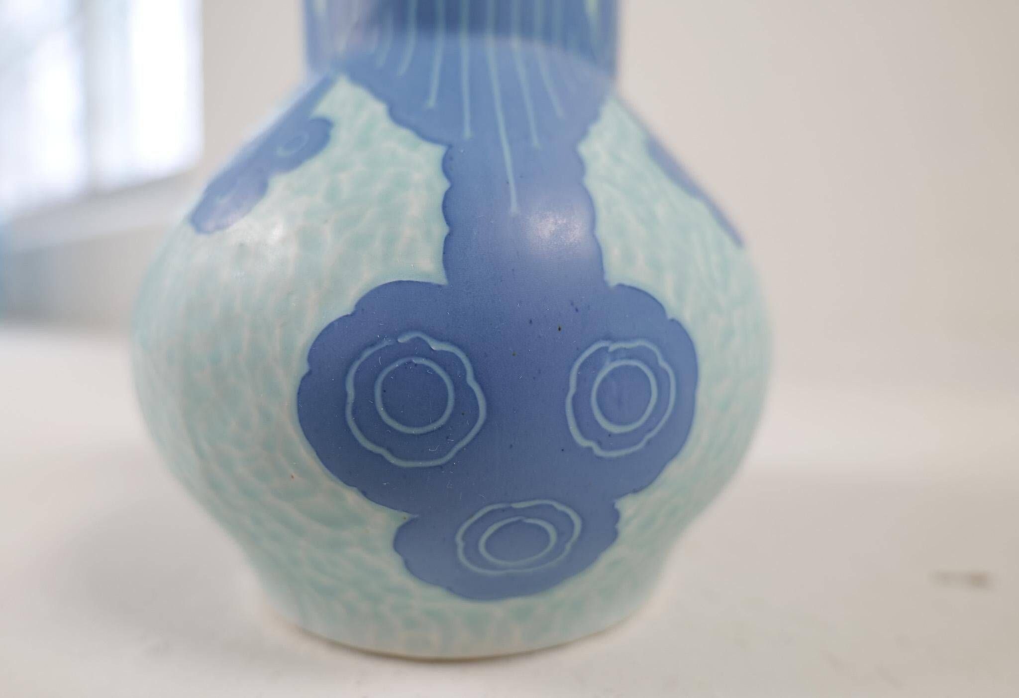 Vase Art Déco Sgraffito Gustavsberg Josef Ekberg Suède 1922