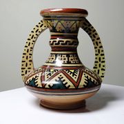 Small handled ceramic vase from Safi, signed, Morocco, 1960-1980.