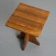 Solid pine table, sculpted cross legs, French Alps, around 1970.
