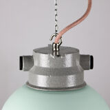 Vintage mint industrial hanging light from TEP