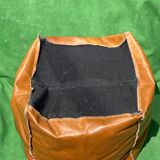 Midcentury Dutch leather pouf or stool or ottoman