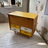Furniture chest of drawers two-tone 60s