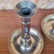 Pair of gilded brass candle holders