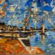 Old painting, Marine, signed XX century