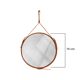 Handmade J. Adnet style mirror in tan color veg-tanned leather, ø 70 cm