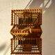 Small wood and metal bird cage and its fabric piou piou