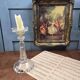 Old large moulded glass candlestick