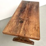 19th century brutalist oak table