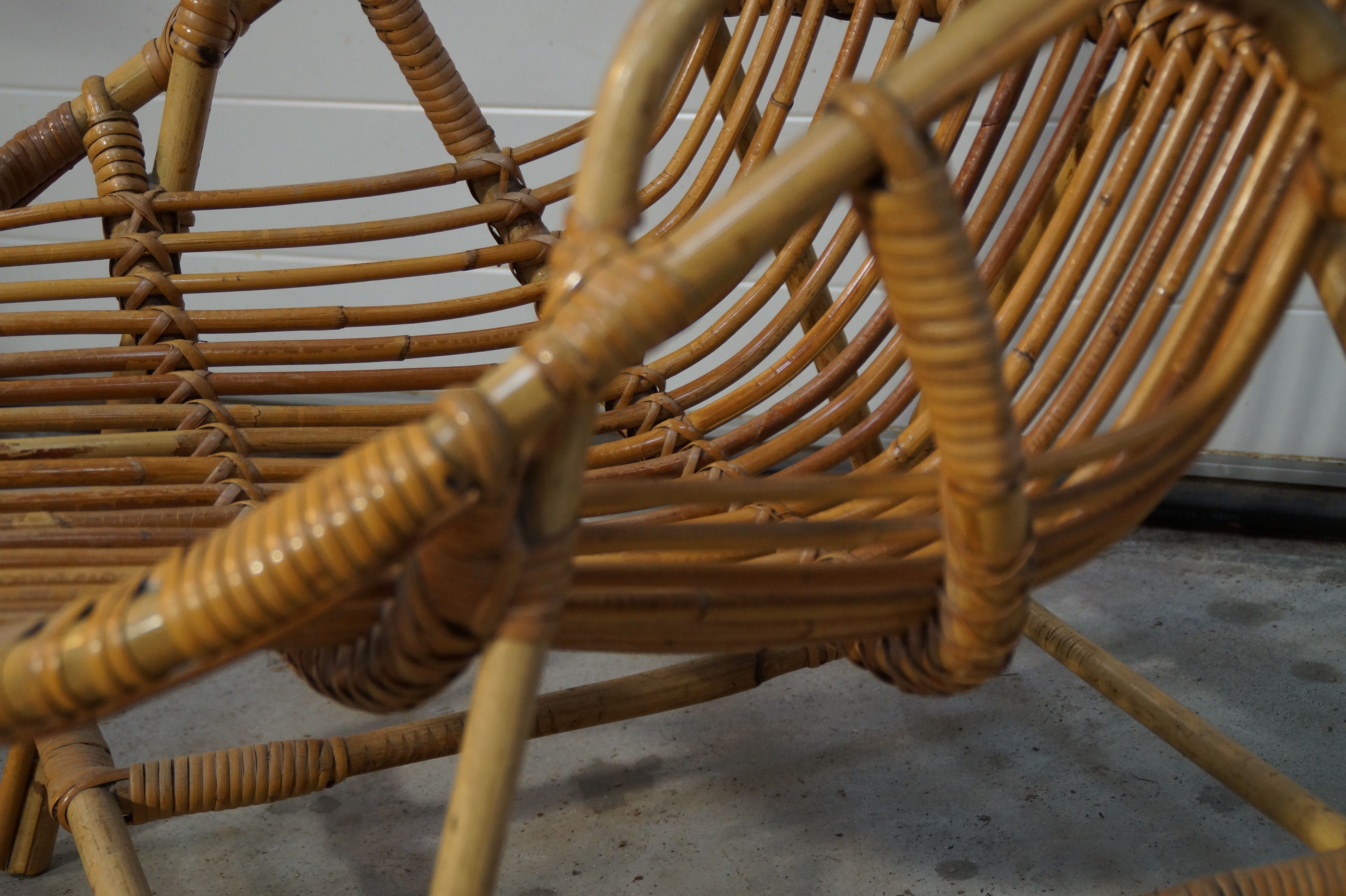 Adult vintage rattan armchair