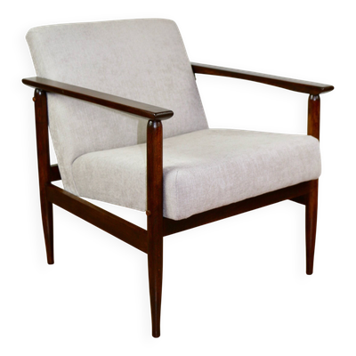 Fauteuil vintage Loft années 1970 marron clair - gris clair