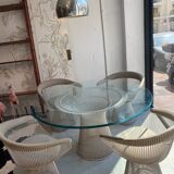 Warren Platner table and 4 armchairs set Knoll Edition