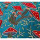 Silk Embroidered Mushroom Pattern Cushion Cover. Blue Throw Pillow Case. Traditional Accent Pillow