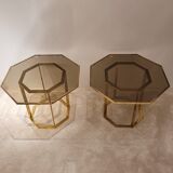 Paire de table basse laiton vers 1970