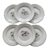 Set of 6 faience dessert plates digoin sarreguemines bird of paradise
