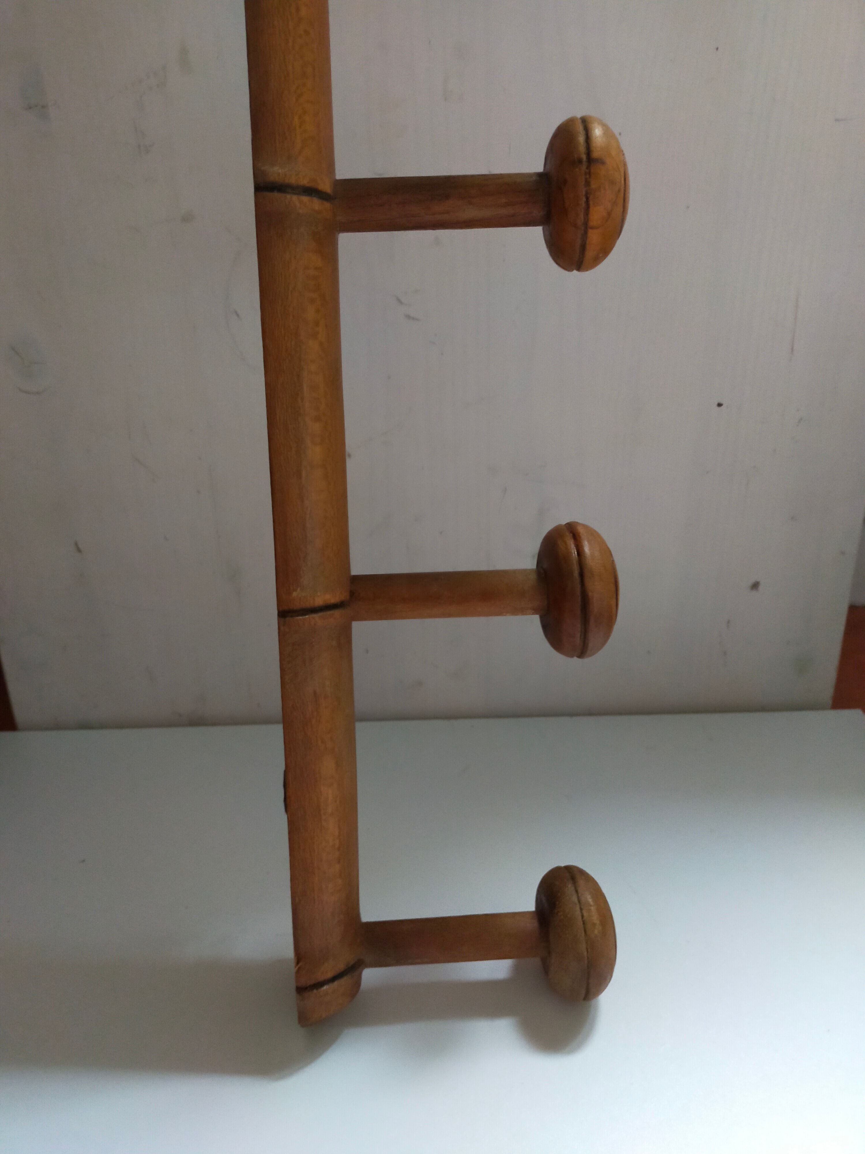 Bamboo wooden wall coat holder 6 hooks