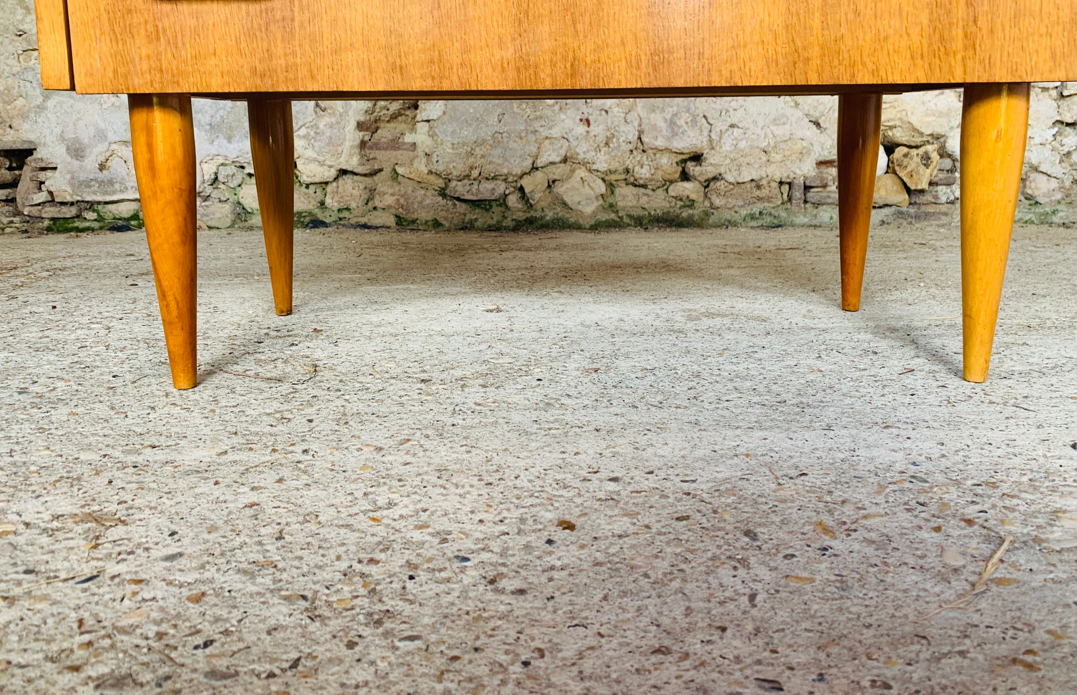Two-color vintage chest of drawers with 4 drawers, circa 70's