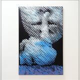 Abstract painting in muted tones on canvas - signed C.Massaut