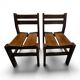 Paire de chaises en orme massif, style Maison Regain
