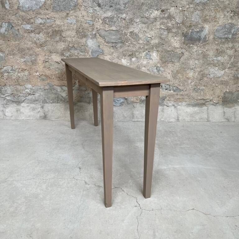 Fine console, side tables in Douglas 160 cm Vintage design spindle legs rare wood decoration