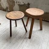 French tripod oak stool 50