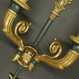 Pair of large Restoration style wall lights from Lucien GAU - bronze