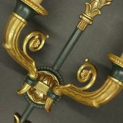 Pair of large Restoration style wall sconces from Lucien GAU - bronze