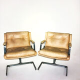 Pair of armchairs Raphael Raffel, skai and aluminum