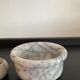 Trio of vintage candle holders in white marble
