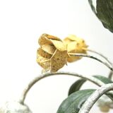 Floral chandelier with yellow flowers and green leaves, 90s