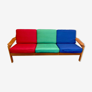 Sofa 3 places colors Scandinavian design 1950.