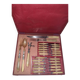 29-piece horn cutlery set, knives and serving utensils.