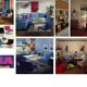 Chaises longues en cuir noir patchwork suédoises modernes du milieu du siècle d'IKEA