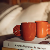 Amber terracotta ceramic cup - Oustao