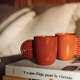 Amber terracotta ceramic cup - Oustao