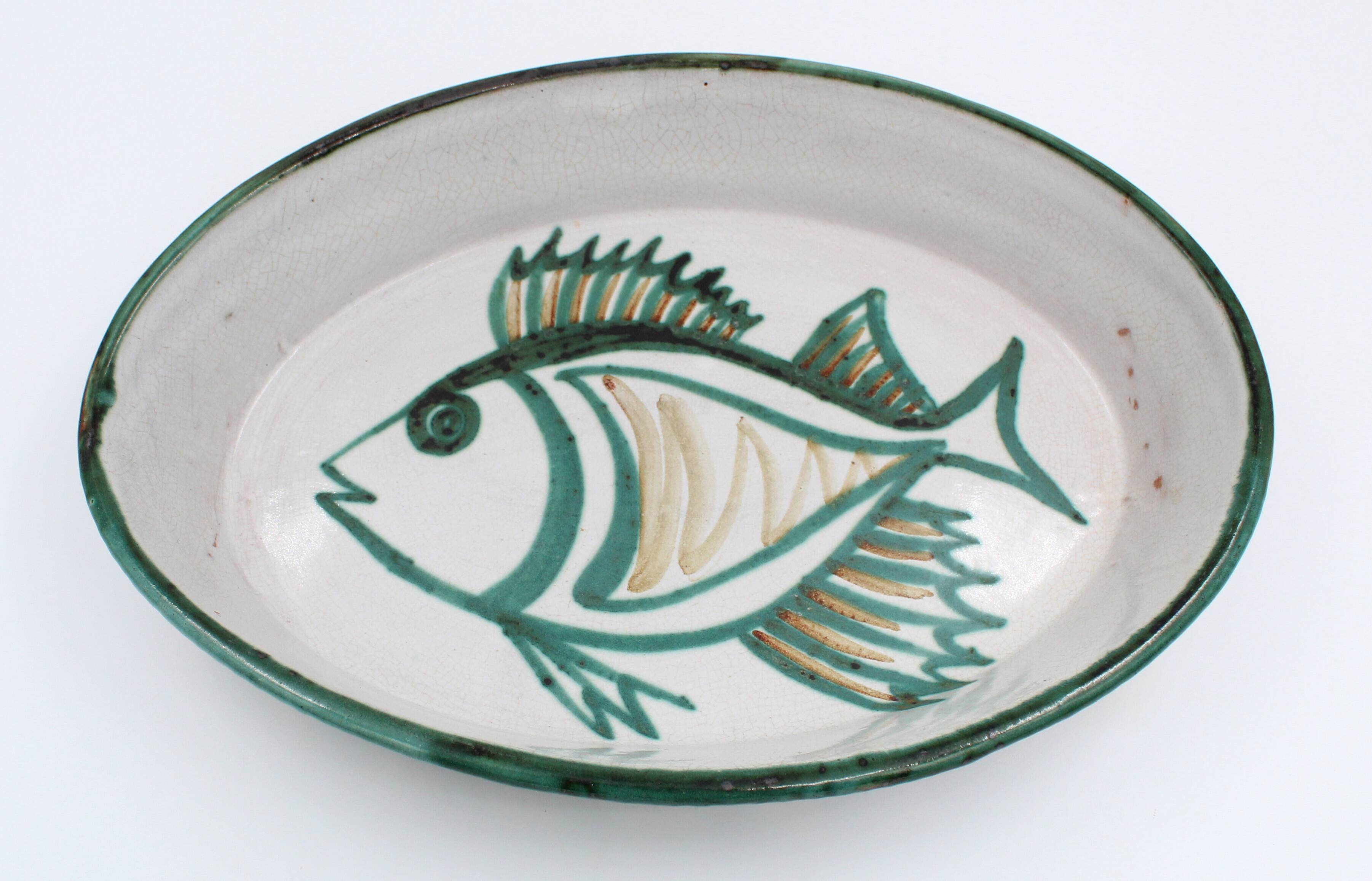 Robert Picault ceramic fish dish from Vallauris, 1950