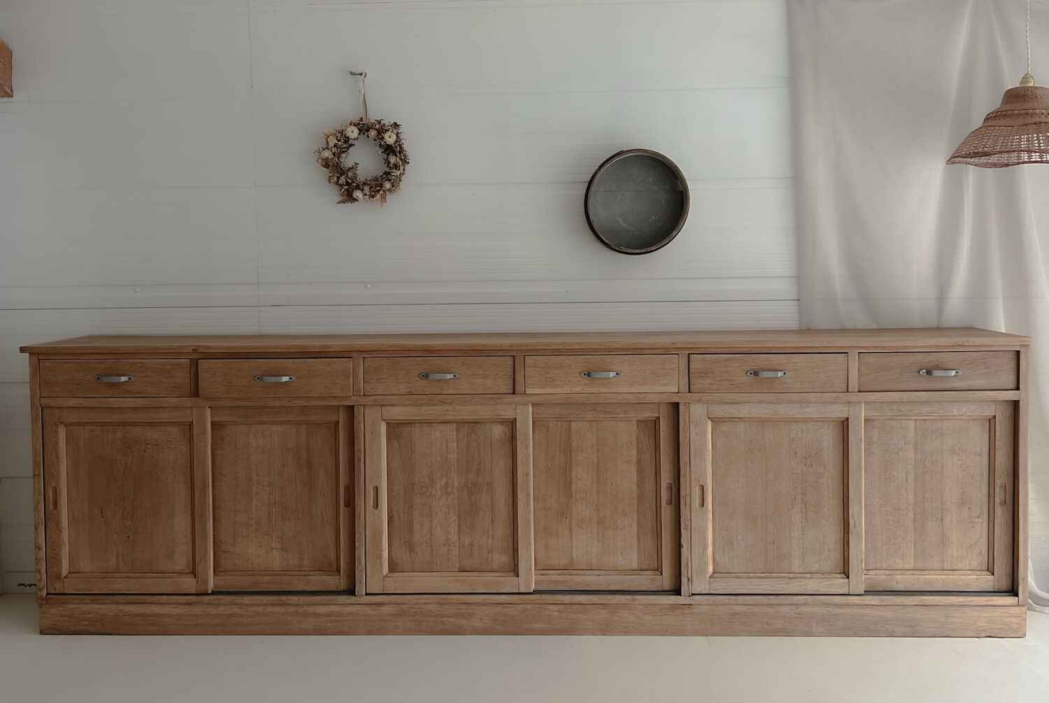 Old large pharmacy cabinet - profession / solid oak