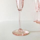 6 pink champagne flutes