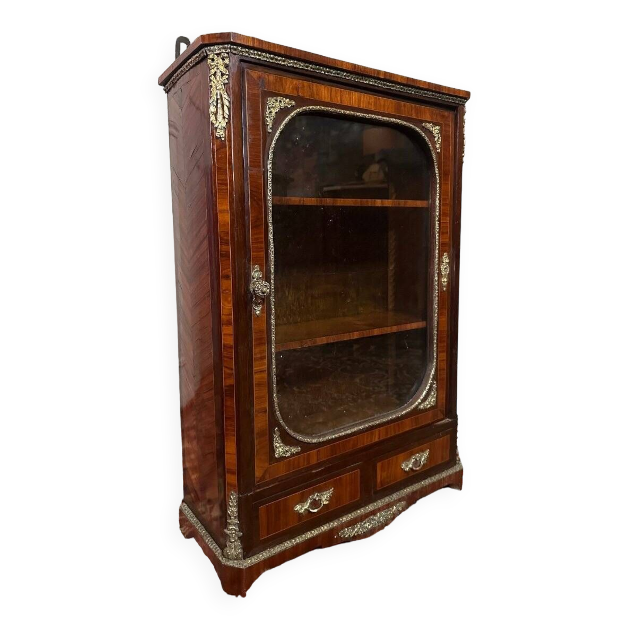 Small Napoleon III Period Showcase In Marquetry.