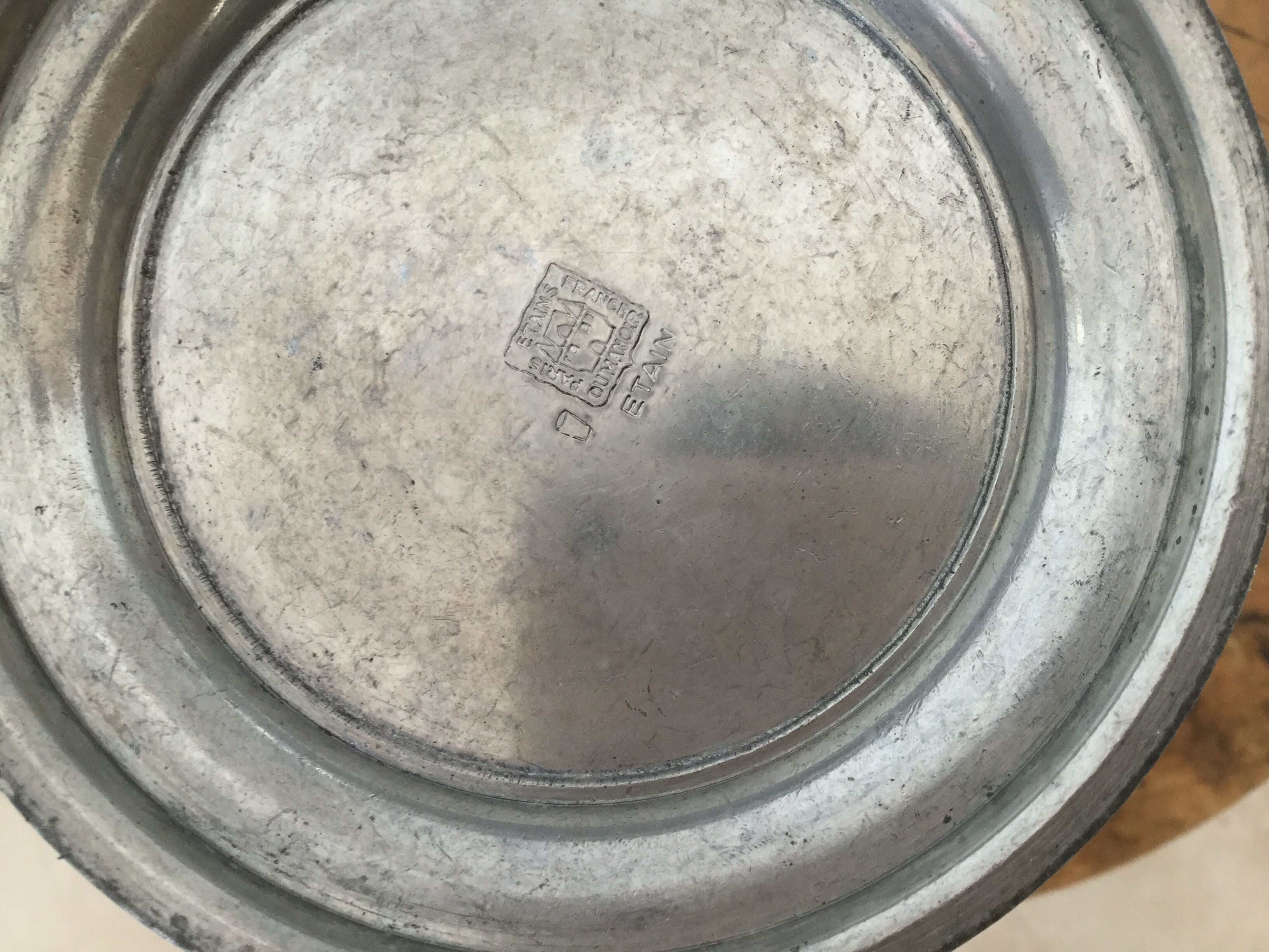 Tin pitcher from France