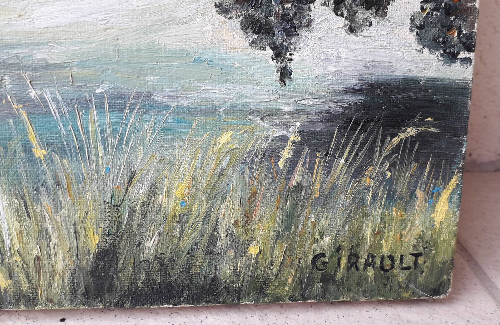 Tableau peinture huile sur toile monument