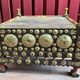 Pakistan, Punjab region. Old small tea table with traditional décor
