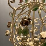 Italian Tole Flower Chandelier, 1960s